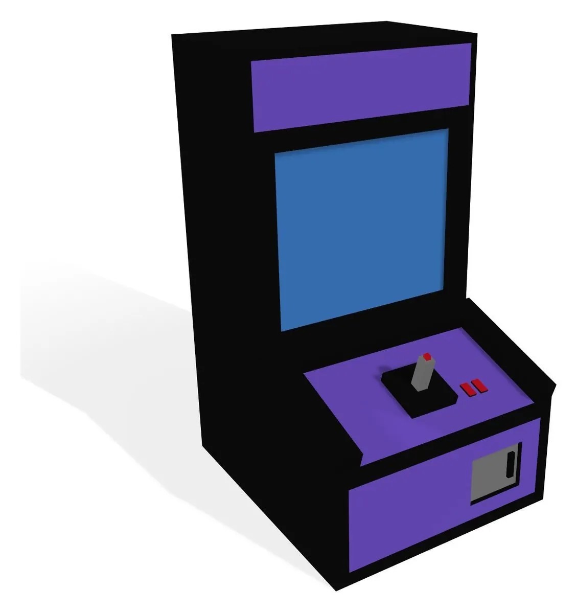 Arcade Cabinet: Low-poly arcade cabinet modeled and rendered in Blender.