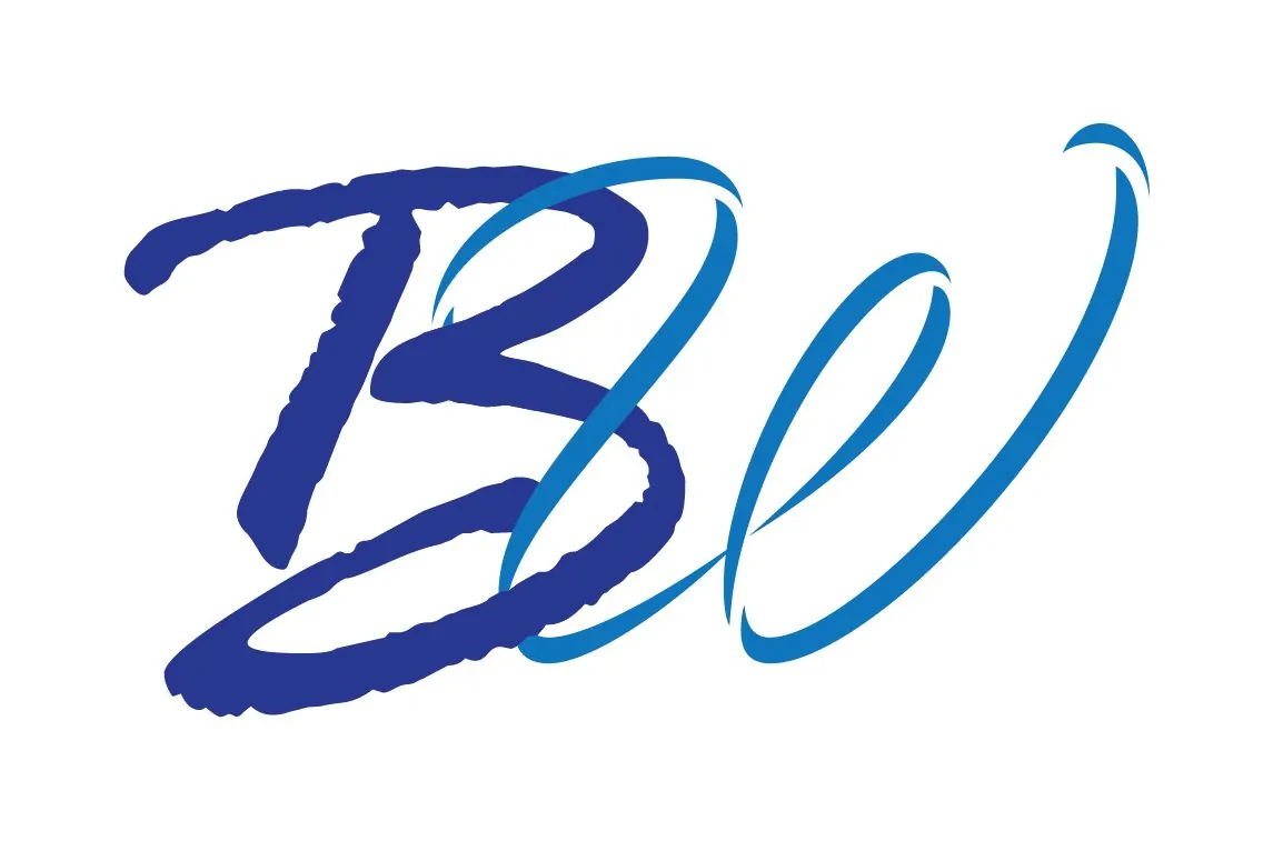BW Monogram: Personal monogram pairing a brush-script B with a ribbon-stroke W, in two colors; Illustrator.